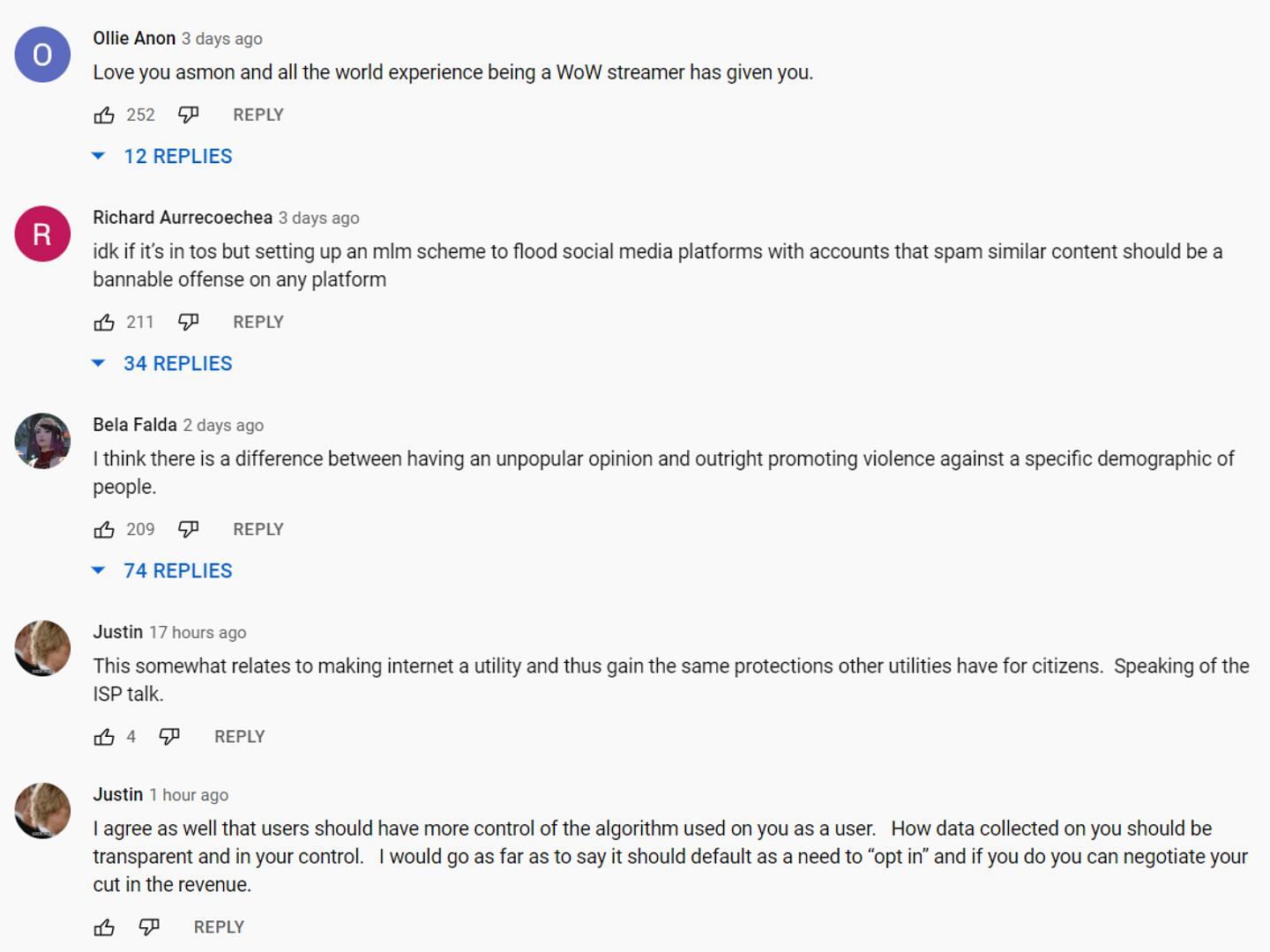 Fans react to Asmongold's opinion (Image via Asmongold TV/YouTube)
